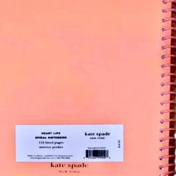 KATE SPADE NY Spiral Notebook "Heart Lips" Colorful Design NWT - Picture 3 of 3